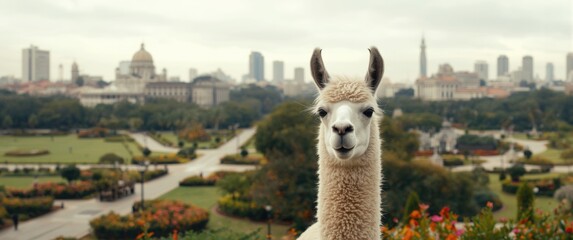 Obraz premium Panoramic landscape of Friendship Park located in Santiago de Surco, Lima, Peru
