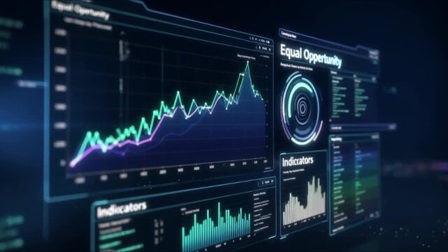  Futuristic HR system interface with equal opportunity indicators
