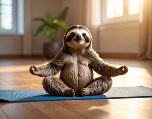 Faultier im Lotussitz