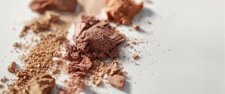 White background featuring crushed eyeshadows