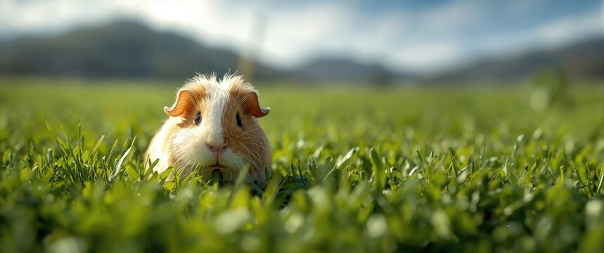 Peruvian guinea pig farm feeds alfalfa to domesticated guinea pigs in its corral for livestock purposes