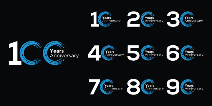 Collection of anniversary logo design. Celebration day special vector symbol concept	
