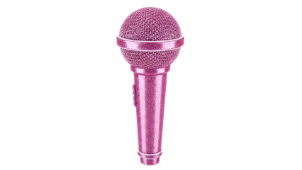Sparkling Pink Glitter Microphone 3D render isolated on white