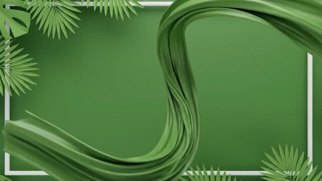 Tropical green background with monstera and palm leaves, perfect for summer designs.