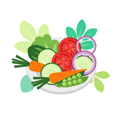 Vibrant Vegetable Arrangement: A Fresh and Colorful Plate of Healthy Produce for Culinary Use