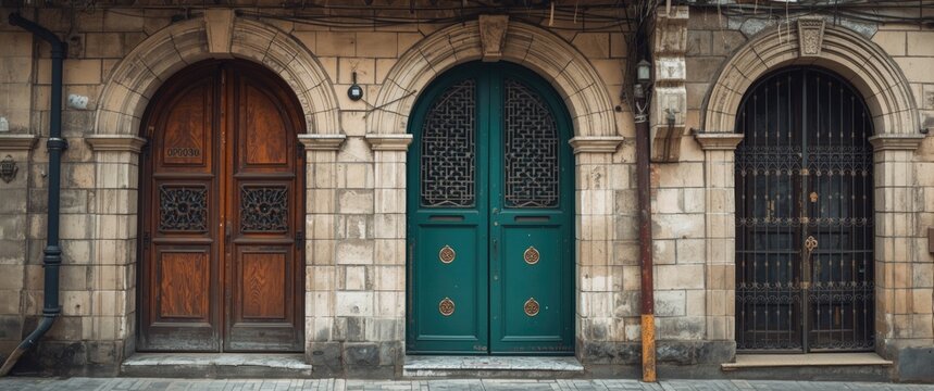 Doors and arches in Turkish cities with stone and metal gates, vintage wood and metal frames, public spaces, homes, walls, interior designs, retro gardens, and architecture