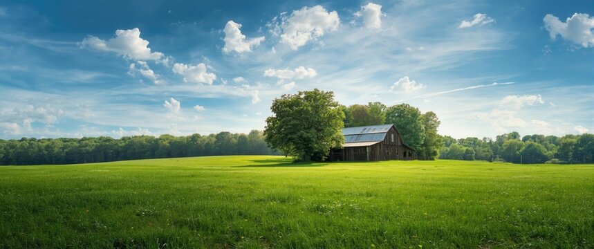 Beautiful farm scenery featuring sky, summer, nature, trees, and greenery
