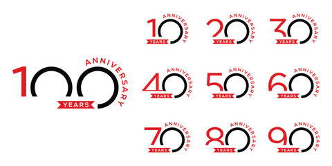 Collection of anniversary logo design. Celebration day special symbol vector icon concept	