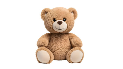 Obraz premium Cute Light Brown Teddy Bear Plush Toy Isolated on White Background