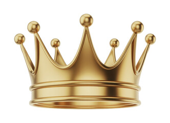 Golden crown with eight points and balls isolated on a transparent background