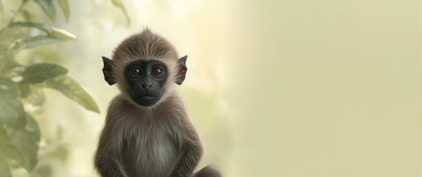 Baby vervet monkey image
