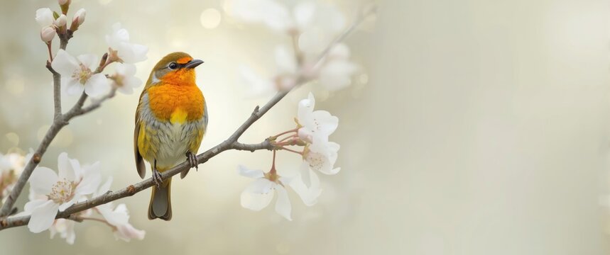 Emberizidae bird with yellow plumage