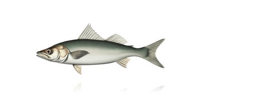 Clupea harengus - Atlantic herring vintage engraving on white background