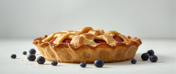 White backdrop featuring apple pie