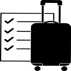 Travel Checklist and Luggage: A sleek luggage sits beside a checklist, evoking the spirit of adventure and the meticulous planning that marks the start of a journey.