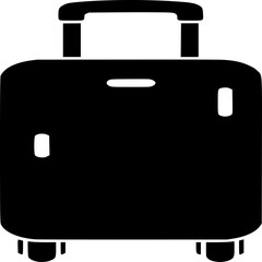 Travel Companion: A meticulously crafted, minimalist silhouette of a sleek travel suitcase, ready for exploration and adventure.