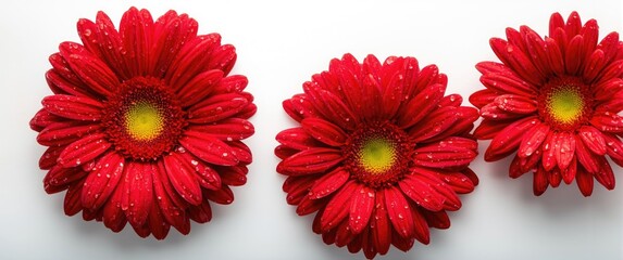 White Background Featuring Red Gerberas