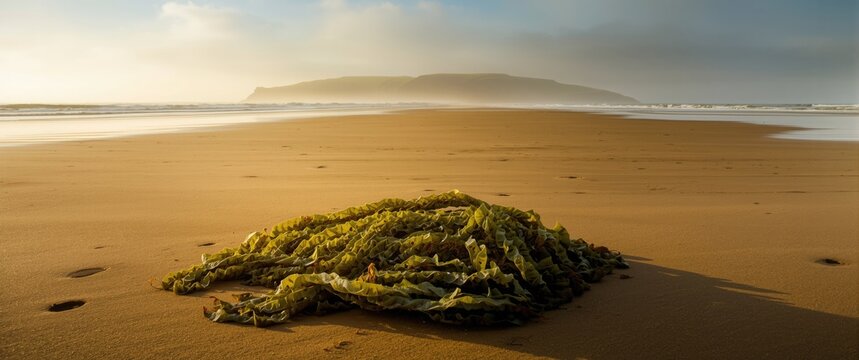 Beachside seaweed kelp near Looe in Cornwall