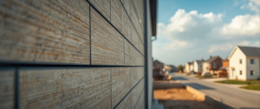 Installation of external wall insulation panels on a residential building