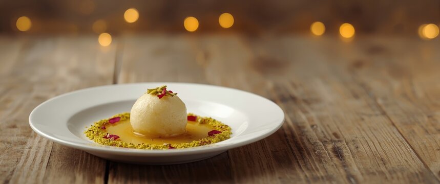 Long Rasgulla, the Indian Traditional Sweet Also Called Rosogolla, Roshogolla, Rasagola, Ras Gulla, Anguri Rasgulla or Angoori Rasgulla - A Popular Syrupy Dessert in India
