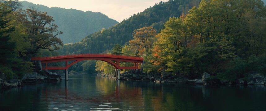 Nikko's Shinkyo Bashi Bridge spanning Daiya River, UNESCO World Heritage Site, Tochigi, Honshu, Japan, Asia