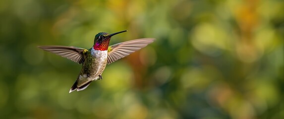 Obraz premium One Wing Spread of Anna's Hummingbird