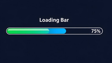 Loading bar progress indicator showing 75 percent completion