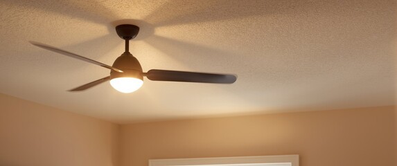 Single bulb ceiling fan in motion