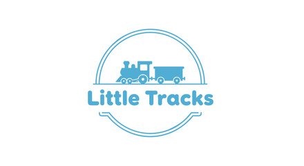 Fototapeta premium Little Tracks Train Logo Design Element.