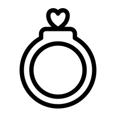 Simple Engagement Ring with Heart Outline Icon
