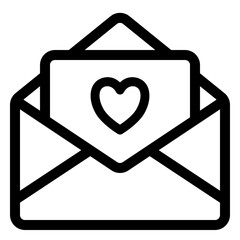Love Message Icon Outline Style for UI and Web Design