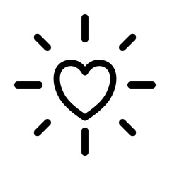 Shining Heart Icon Modern Line Art UI UX Design Element