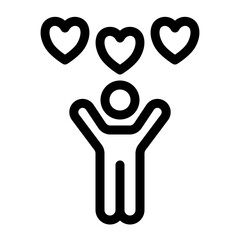 Customer Satisfaction Love Icon Line Art