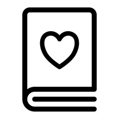 Love Book Icon Outline Design