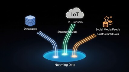 Iot data flow diagram with structured and unstructured data streams