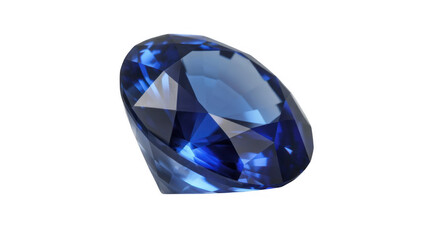 Fototapeta premium Blue gemstone isolated faceted isolated on a transparent background