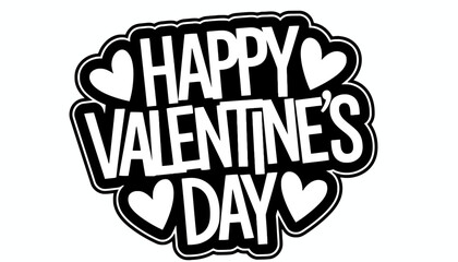 Obraz premium Happy Valentine's Day card design with heart shapes and text