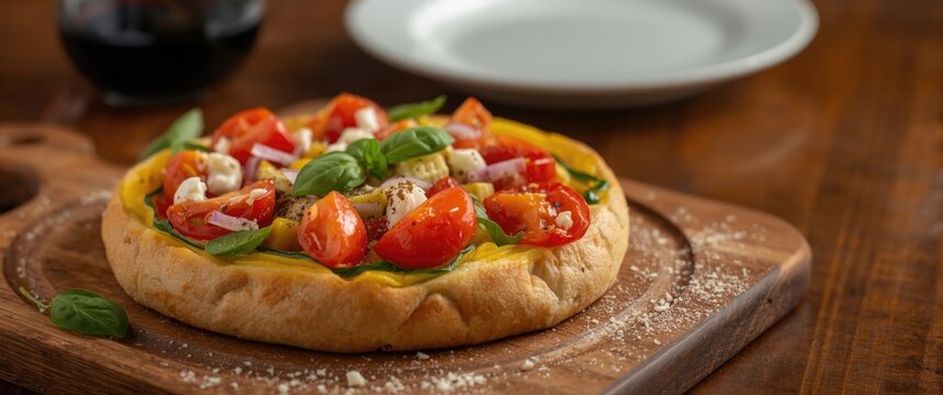 Vegetables and tiny protein focaccia
