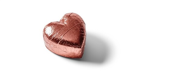 Chocolate heart covered in foil
