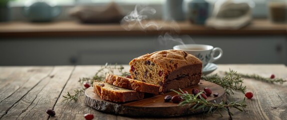 Delicious dried fruitcake sliced - homemade dessert cake