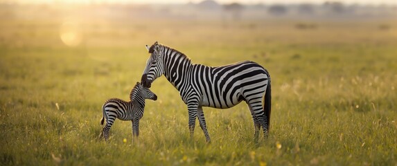 Fototapeta premium The Elegant Stripes of Zebra: A Unique Aspect of African Wildlife