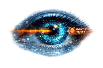 Digital eye scanning for biometric identity verification, securing data and privacy with advanced technology