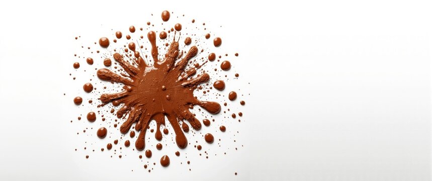 Isolated drops of mud on white background featuring clipping path