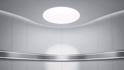 Modern minimalist room with circular skylight