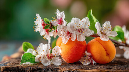 Apricots and Blossoms A Springtime Still Life Composition.