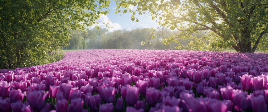 Purple tulip ocean