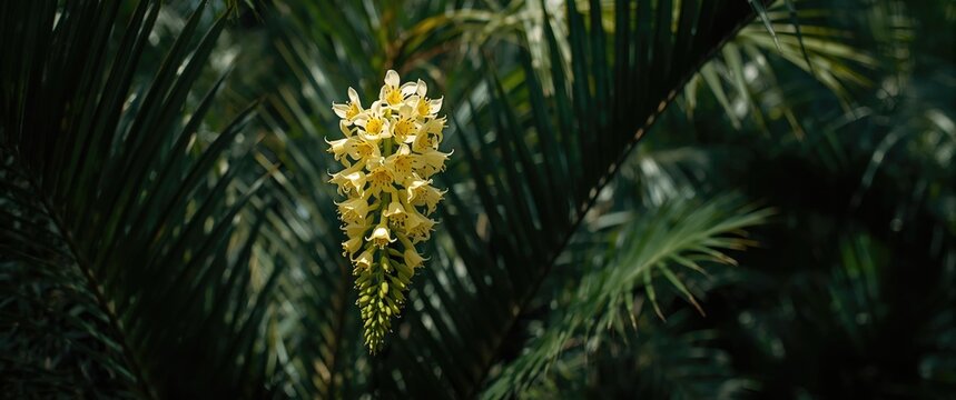 Pygmy date palm (Phoenix roebelenii) flower images