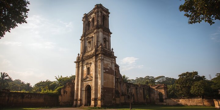 Ruins of St Augustine Church in Old Goa, Goa, India, serving as a historical heritage site