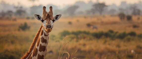 Reticulated giraffe captured in close-up facing the camera © Seyyar