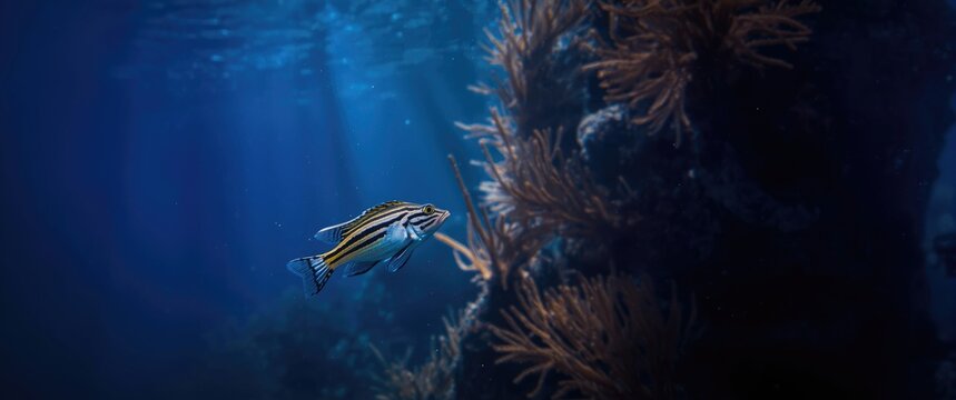 Aquarium setup featuring Zebra dart goby (Ptereleotris zebra)